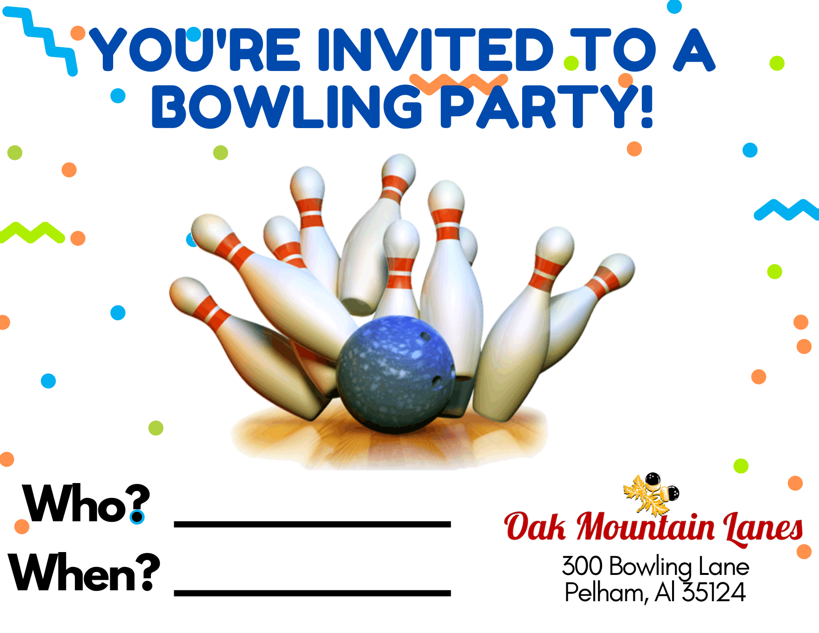 Bowling Invitation image