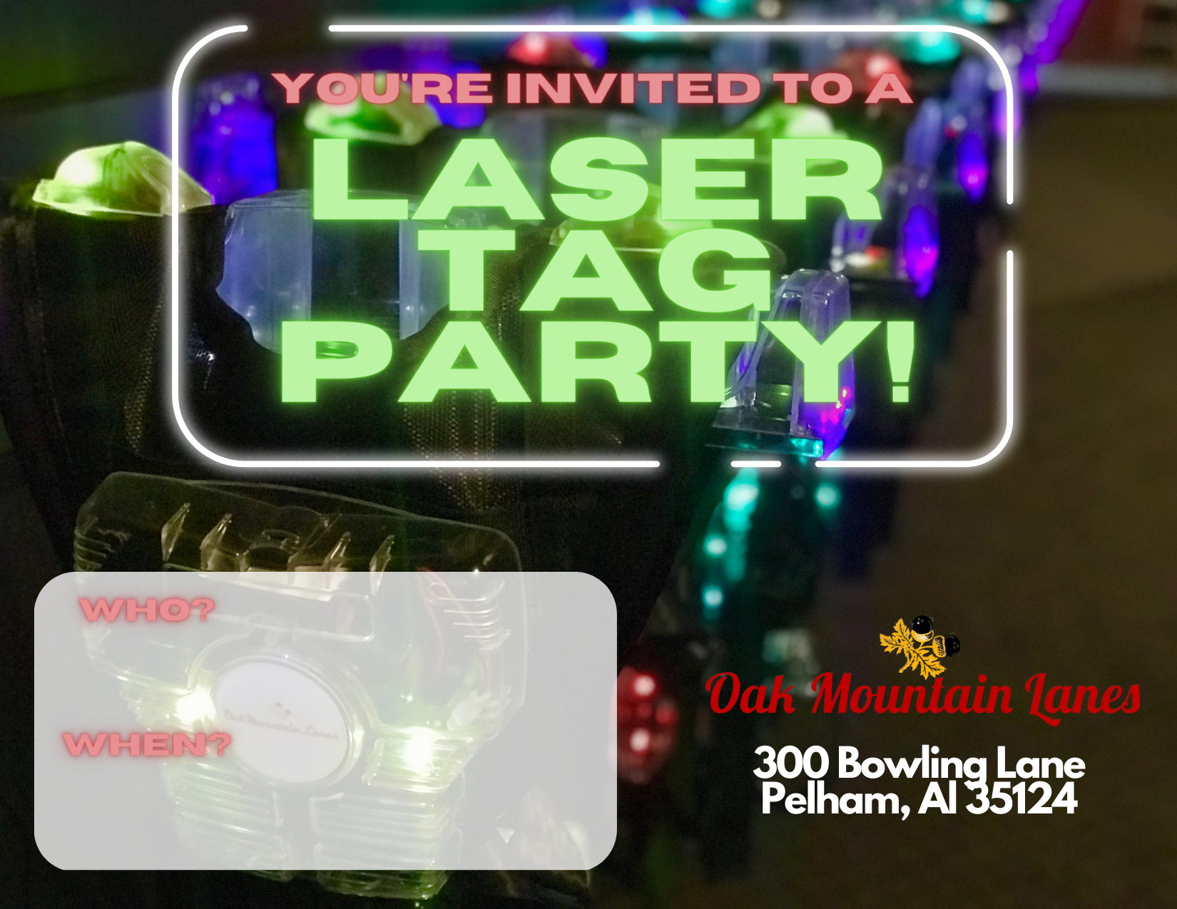 Laser Tag Invitation